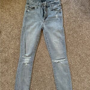 MOTHER Light Blue Distressed Jeans